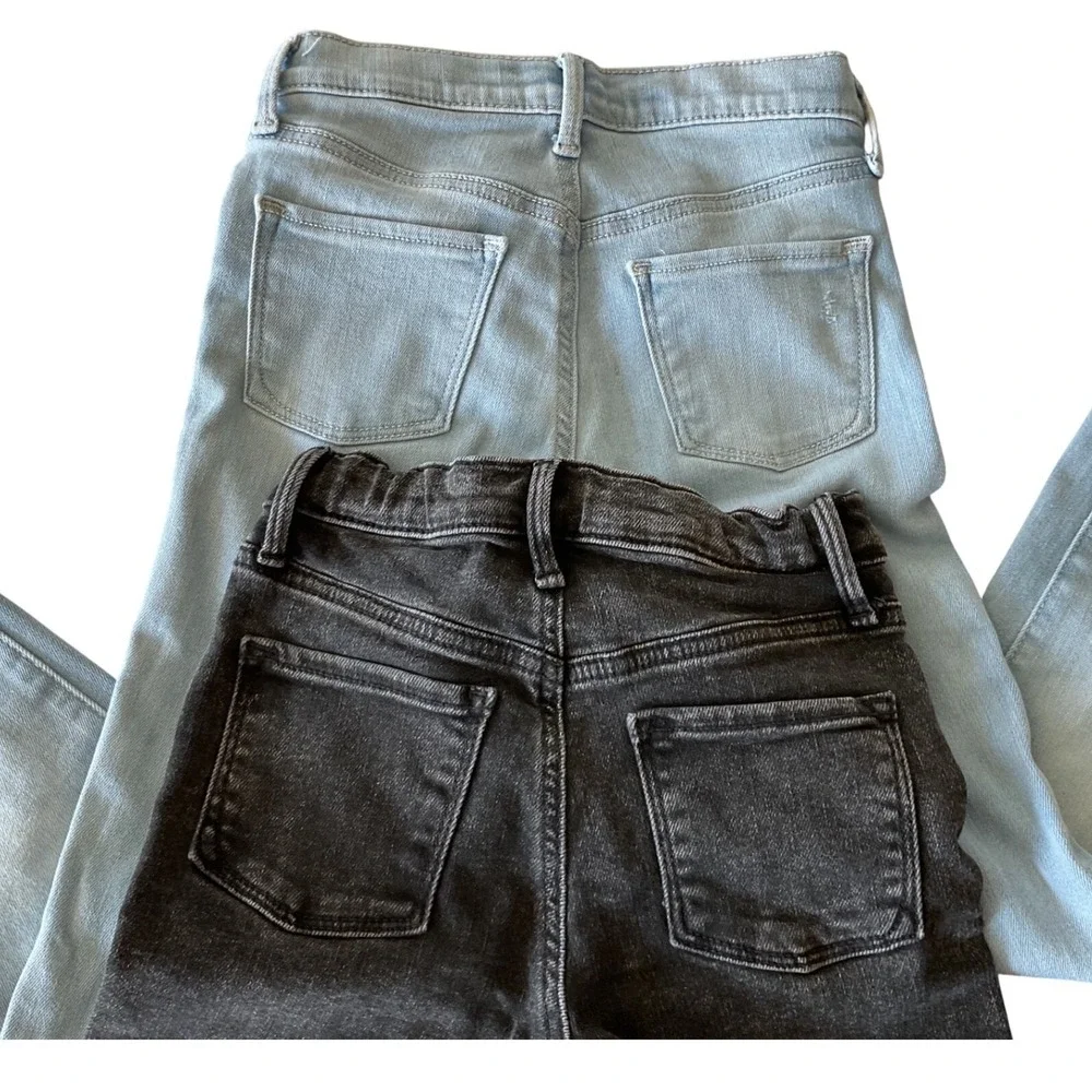 Old Navy Kids Girls Jeans‎ 2 Pack Rockstar Skinny Light Blue Black Size 10